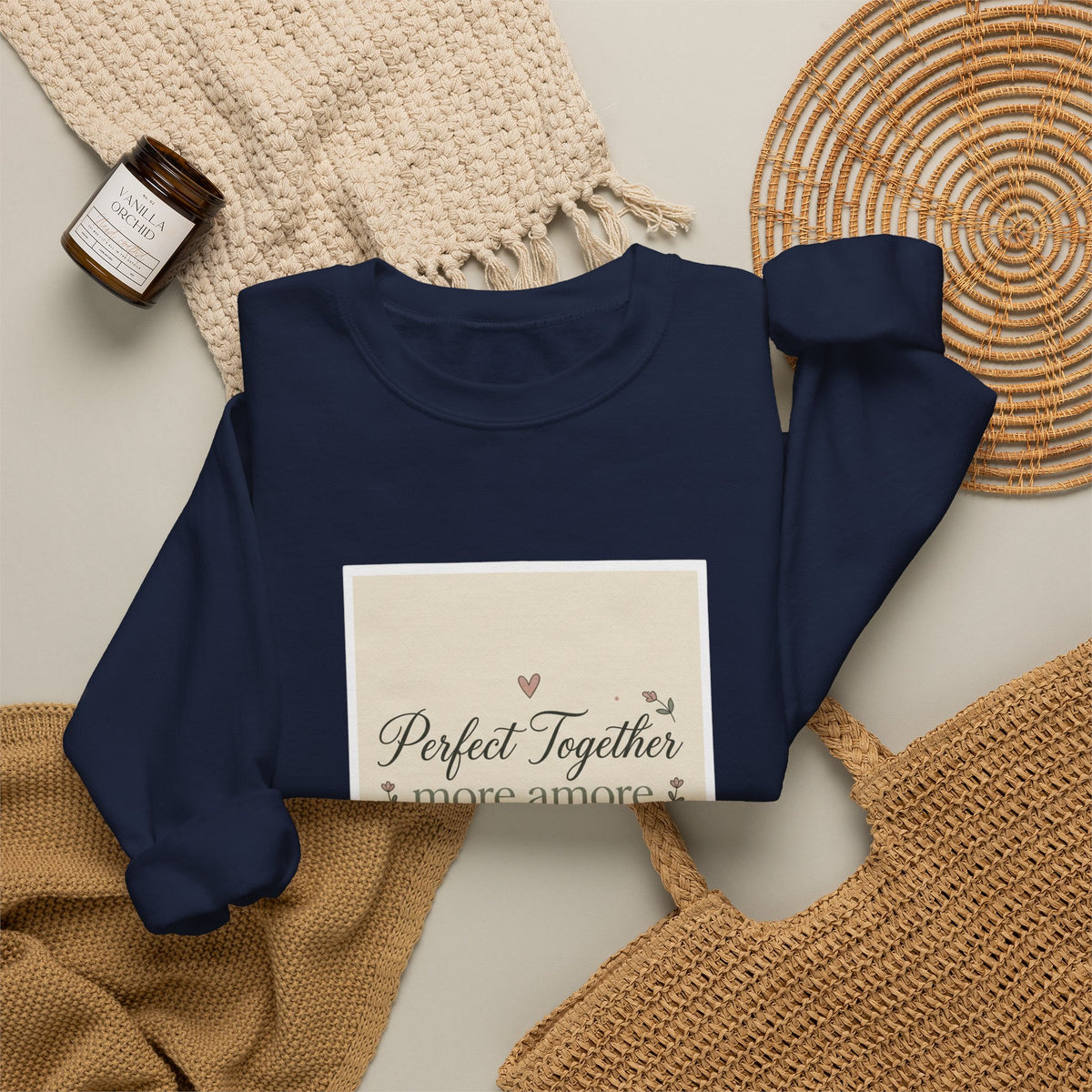 Crewneck Sweatshirt "Perfect Together" Romantic Quote – Anniversary & Valentine Gift