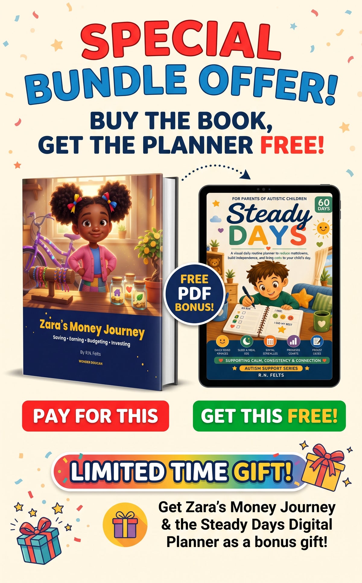 Zara's Money Journey + Steady Days Planner (PDF Bonus) Bundle