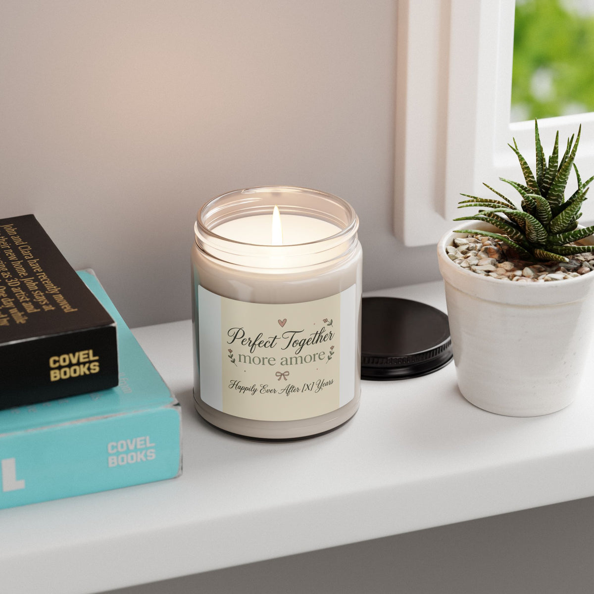 Romantic 'Perfect Together, More Amore' Scented Soy Candle — 9oz Wedding Anniversary Candle