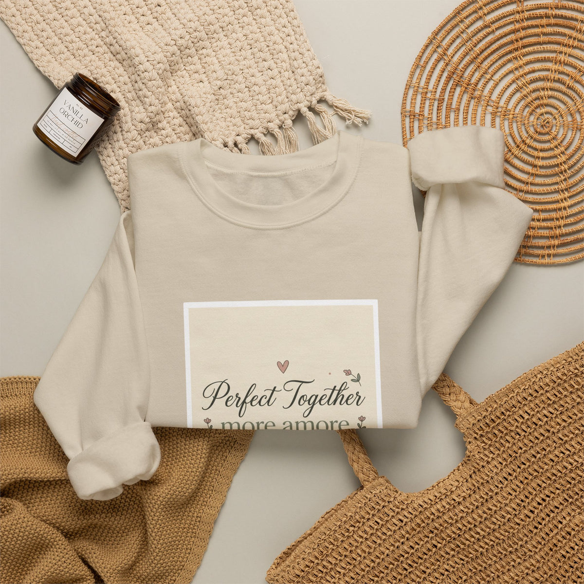 Crewneck Sweatshirt "Perfect Together" Romantic Quote – Anniversary & Valentine Gift