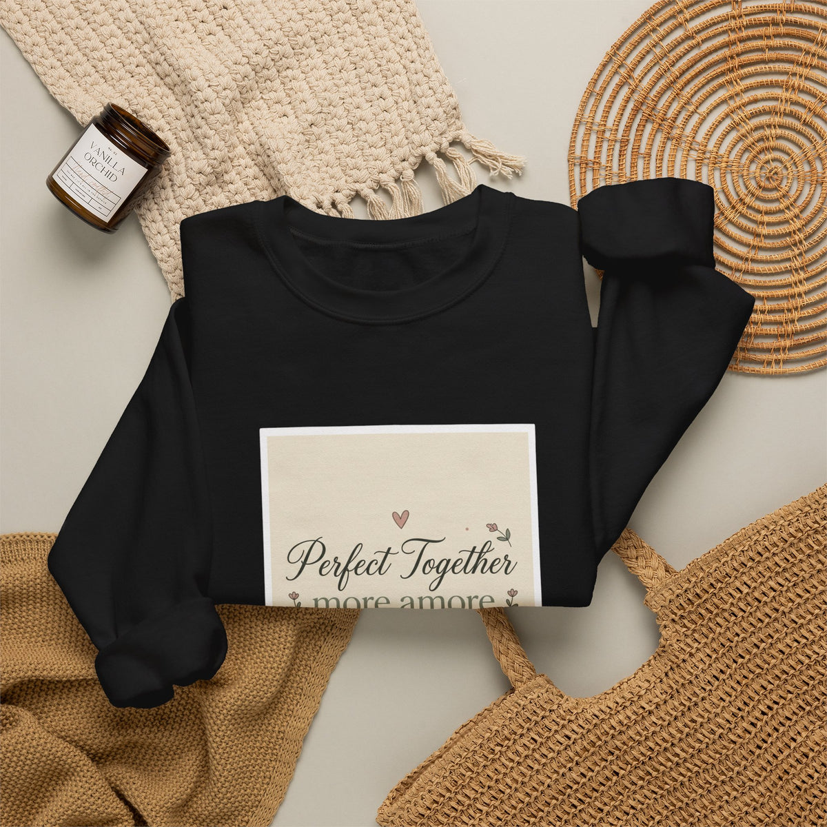 Crewneck Sweatshirt "Perfect Together" Romantic Quote – Anniversary & Valentine Gift