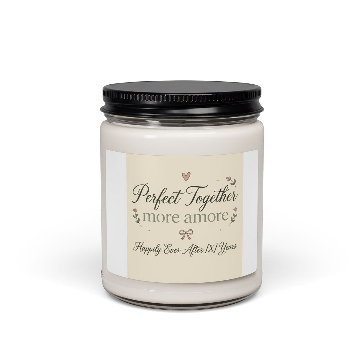 Romantic 'Perfect Together, More Amore' Scented Soy Candle — 9oz Wedding Anniversary Candle