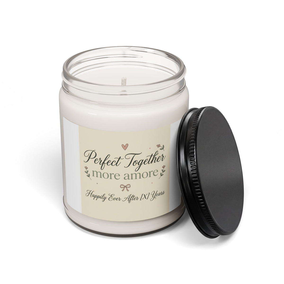 Romantic 'Perfect Together, More Amore' Scented Soy Candle — 9oz Wedding Anniversary Candle